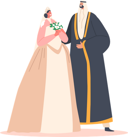 Arab Wedding Couple  Illustration