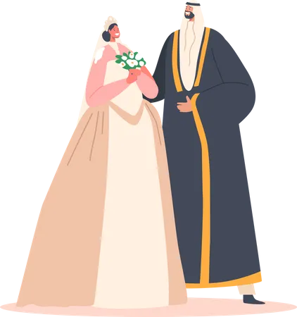 Arab Wedding Couple  Illustration