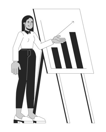 Arab woman conducting business presentation  Illustration