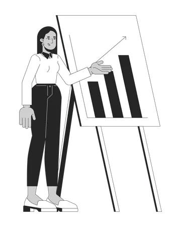 Arab woman conducting business presentation  Illustration