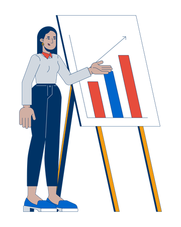 Arab woman conducting business presentation  Illustration