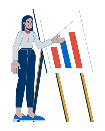 Arab woman conducting business presentation  Illustration