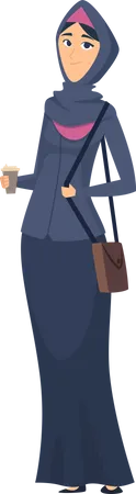 Arab woman  going to work  Illustration