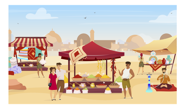 Bazar arabe  Illustration