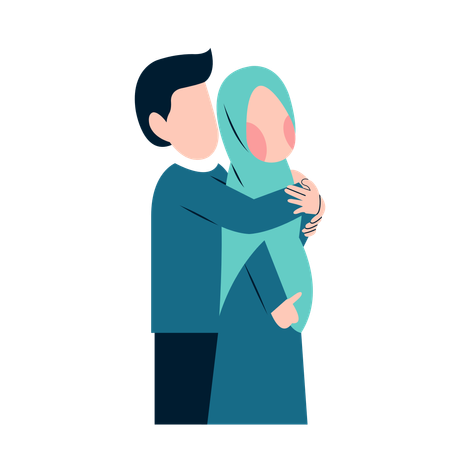 Couple enceinte arabe  Illustration