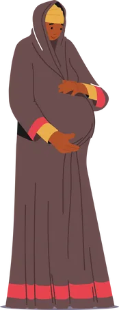 Femme enceinte arabe  Illustration