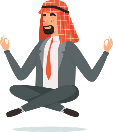 Homme d'affaires arabe méditant  Illustration