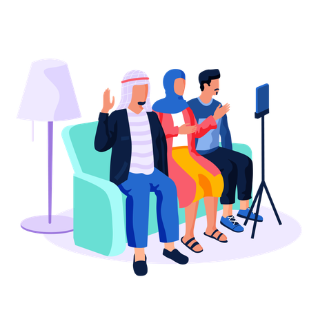 Araber nehmen Handyvideos auf  Illustration