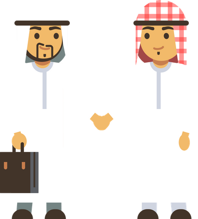 Arabian businessman confirming deal  Illustration