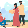 illustration for arabian couple