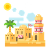 illustration arabian house