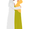 illustration arab husband and wife