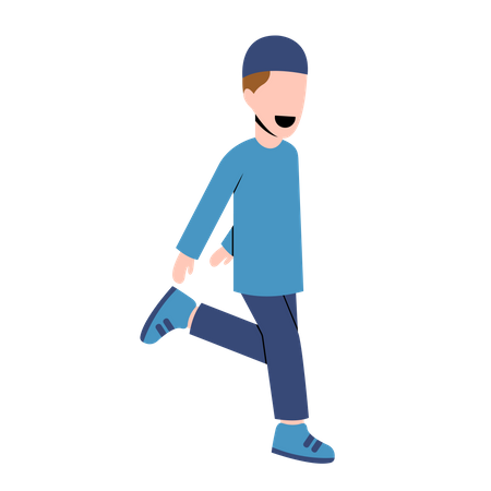 Arabic boy running  Illustration