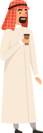 Arabic Businessman drinking coffee  Illustration