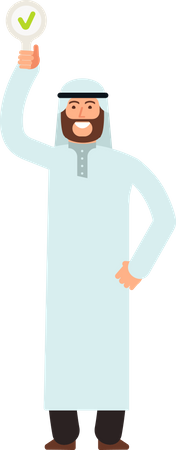 Arabic businessman giving approval  Illustration