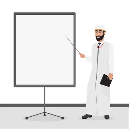 Arabic businessman giving presentation  Illustration