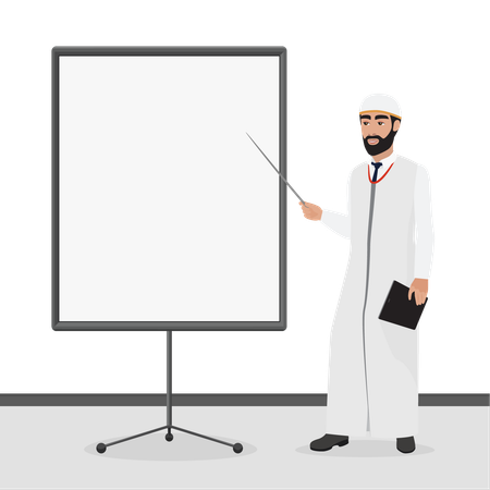 Arabic businessman giving presentation  Illustration