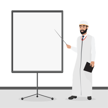 Arabic businessman giving presentation  Illustration
