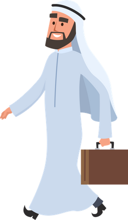 Arabic Businessman going to office Illustration