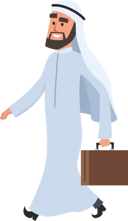 Arabic Businessman going to office  Illustration