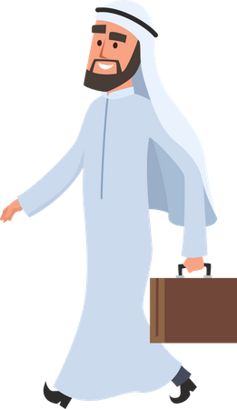 Arabic Businessman going to office Illustration