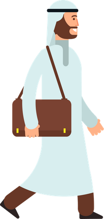 Arabic businessman going to work  Illustration