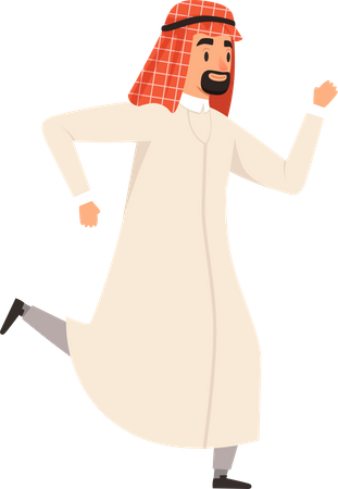 Arabic Businessman running Illustration