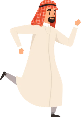 Arabic Businessman running  Illustration