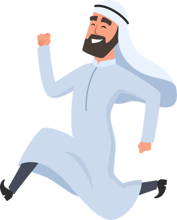 Arabic Businessman Running Illustration