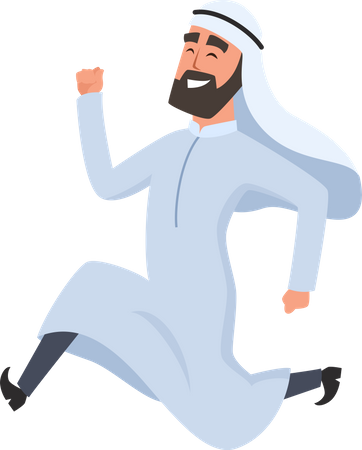 Arabic Businessman Running  Illustration