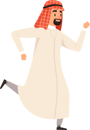 Arabic Businessman running  Illustration