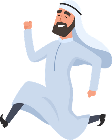 Arabic Businessman Running  Illustration