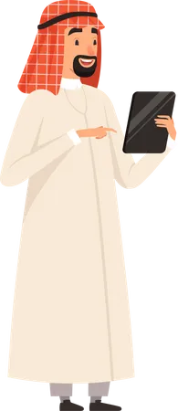 Arabic Businessman Worker Muslim Character Illustration