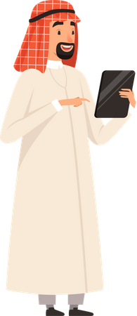 Arabic Businessman using tablet  Illustration