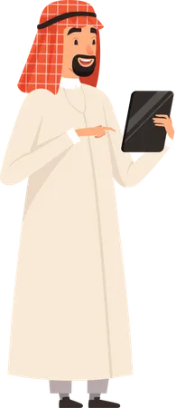 Arabic Businessman using tablet  Illustration