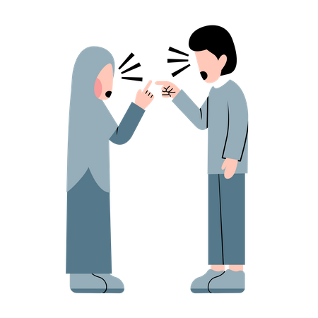 Arabic Couple arguing  Illustration