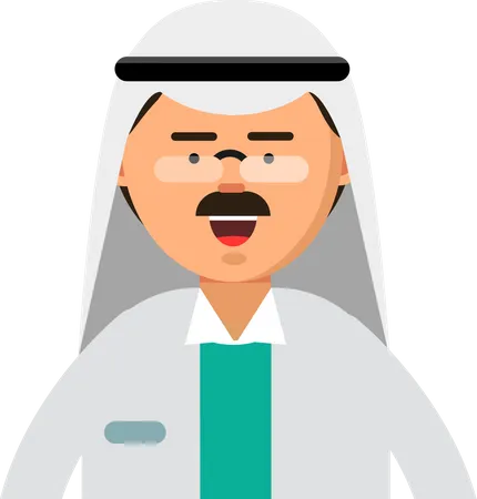 Arabic Doctors Avatars Dentist Nurses Healthcare Profession Illustration
