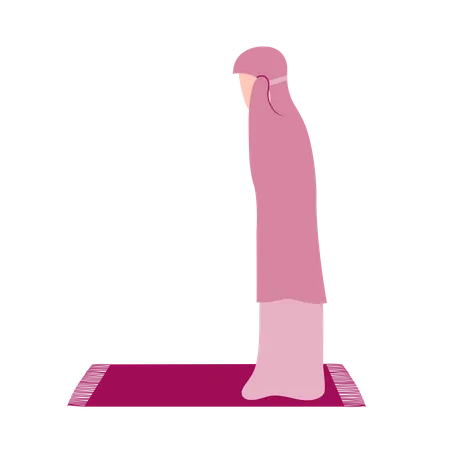 Arabic girl praying Illustration