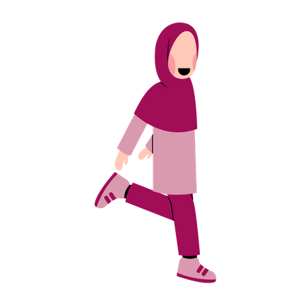 Arabic girl walking Illustration