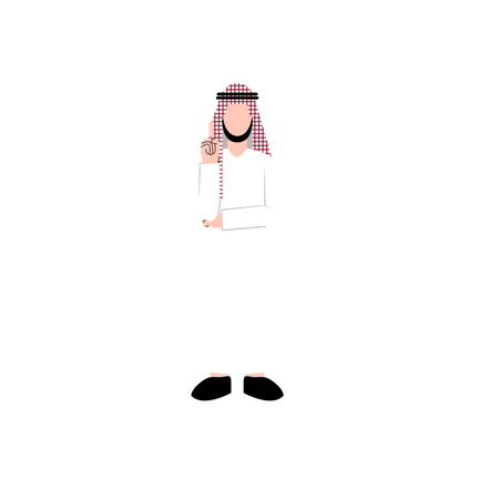 Arabic man raising finger Illustration