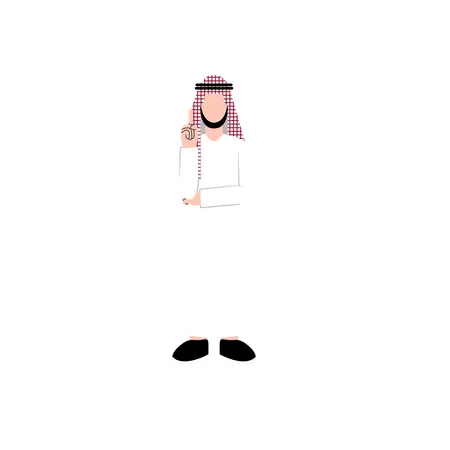 Arabic man raising finger  Illustration