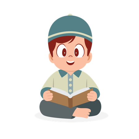 Arabic man read Quran  Illustration