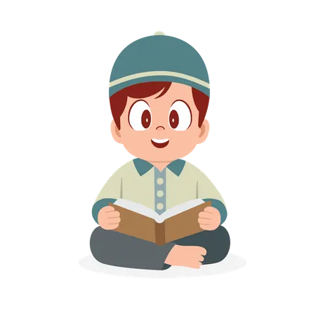 Arabic man read Quran  Illustration