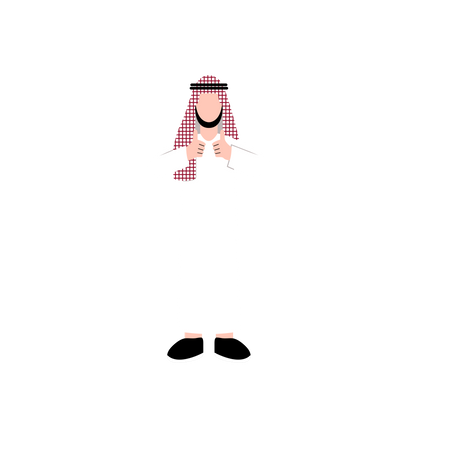 Arabic man showing both thumbs up Illustration