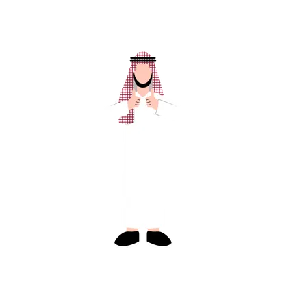 Arabic man showing both thumbs up  Illustration