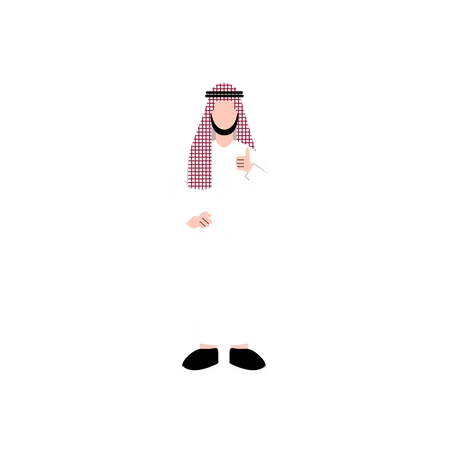 Arabic man showing thumbs up  Illustration