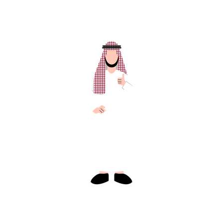 Arabic man showing thumbs up  Illustration