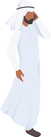 Arabic man talking on phone  Illustration