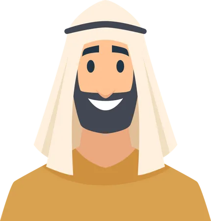 Arabic man with beard  イラスト