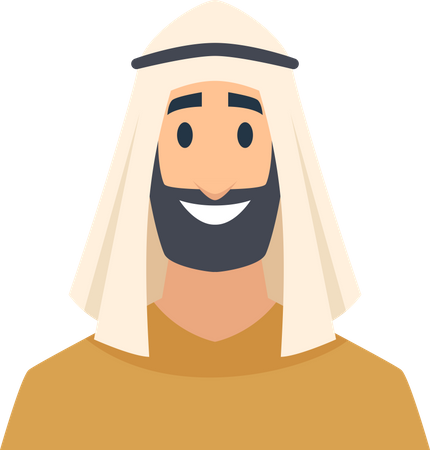 Arabic man with beard  Illustration